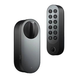 Aqara Cerradura Inteligente Smart Lock U200 EL-D02DS, Negro, Bluetooth, Desbloqueo con Código, Llave, Tarjeta RF, Mando, IPX5, Batería de Ión de Litio 7.4V