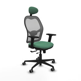 PIQUERAS Y CRESPO Silla de oficina Jorquera con mecanismo Sincro/Traslack Verde esmeralda y Gris