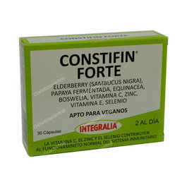INTEGRALIA Constifin Forte 30 Cápsulas - Vitamina C, Zinc, Selenio, Equinácea, Propóleo, Elderberry - Refuerzo Inmunológico Vegano