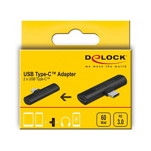 DeLOCK Adaptador USB Type-C a 2 x USB Type-C PD Negro