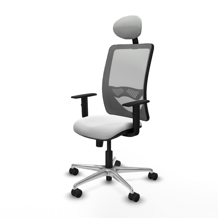 PIQUERAS Y CRESPO Silla de oficina Zulema con mecanismo Sincro, Blanco y Gris PIQUERAS Y CRESPO Silla de oficina Zulema con mecanismo Sincro, Blanco y Gris