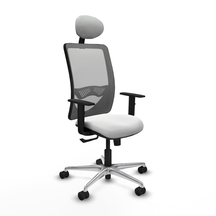 PIQUERAS Y CRESPO Silla de oficina Zulema con mecanismo Sincro, Blanco y Gris PIQUERAS Y CRESPO Silla de oficina Zulema con mecanismo Sincro, Blanco y Gris