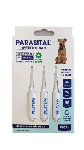Zotal Parasital 3 Pipetas para Perros Medianos 10-25 kg