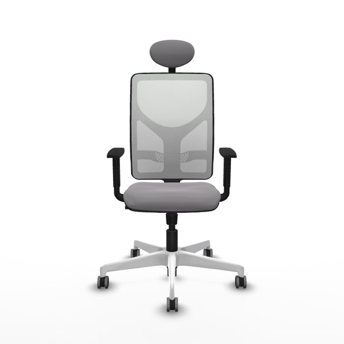 PIQUERAS Y CRESPO Silla de oficina Motilla con mecanismo Sincro, Gris y Blanco