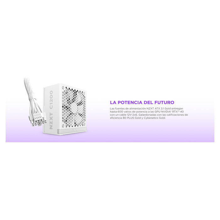 NZXT C1200 Gold ATX 3.1 Fuente de Alimentación 1200W 80+ Gold Modular 135mm Ventilador NZXT C1200 Gold ATX 3.1 Fuente de Alimentación 1200W 80+ Gold Modular 135mm Ventilador