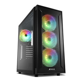 SHARKOON TG6M RGB Torre ATX con Panel de Cristal Templado y Iluminación RGB Multicolor, Color Negro