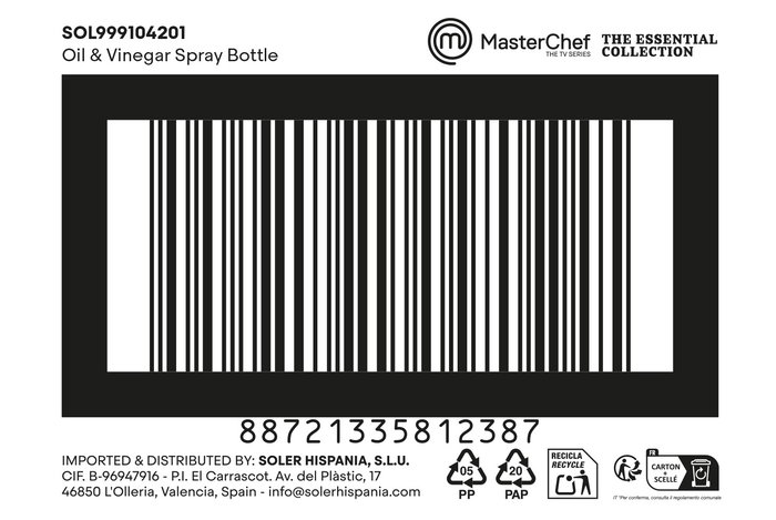 Inde Pulverizador Aceite y Vinagre 300 ml - 5.7 cm de Ancho, 22 cm de Alto, 7.4 cm de Largo (24 Unidades)