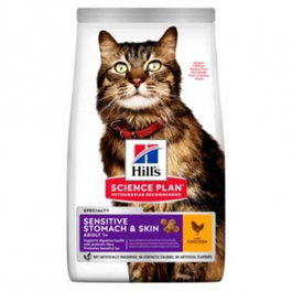 Hill's Comida para Gatos Sensitive Stomach & Skin con Pollo para Estómago y Piel Sensibles, 1.5 kg