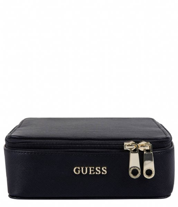 Holdall, Cuero sintético, Bolsa de tela, Estuche de joyas, Negro, Para mujeres, 18 x 6 x 18 cm