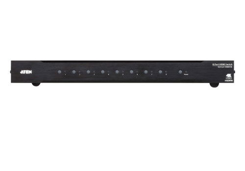 ATEN VS0801HB Conmutador / Selector / Switch HDMI 8 Puertos True 4K, 8 Entradas 1 Salida, HDMI 2.0, 18 Gbps, 4K 60Hz, 3D, HDCP, Color 12 bits, Audio HD - Modelo VS0801HB-AT-G