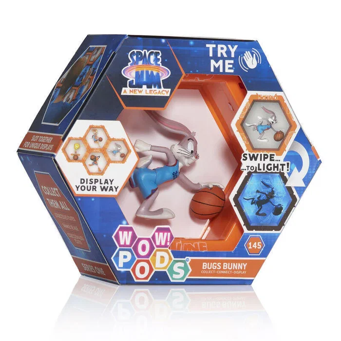 Wow Stuff Figura LED WOW! Pods Bugs Bunny Space Jam con Iluminación UV y Pegatinas, Juguete Coleccionable
