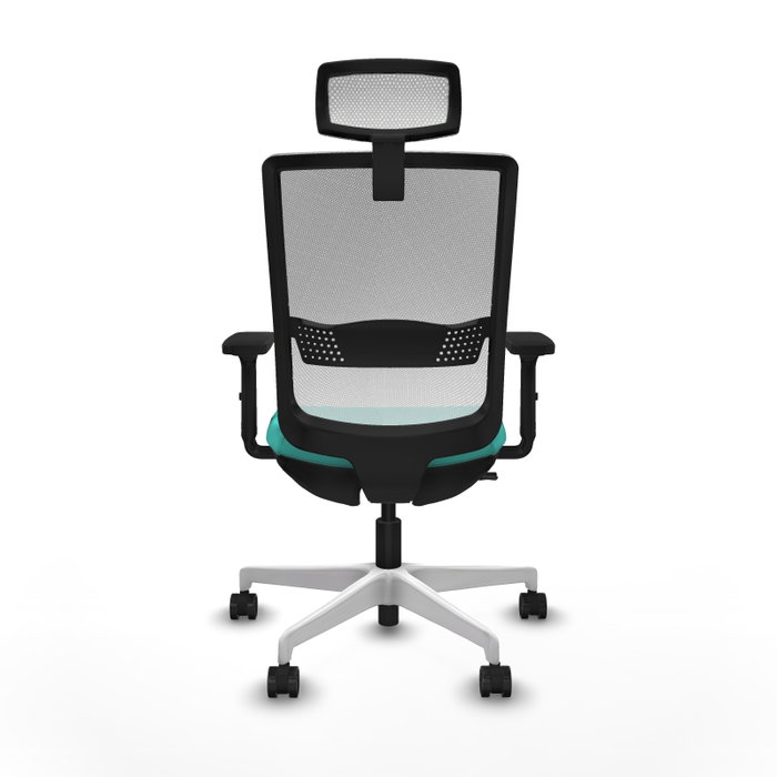 PIQUERAS Y CRESPO Silla de oficina Haches con mecanismo Sincro/Traslack, Turquesa y Blanco
