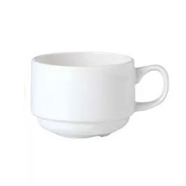 Steelite Simplicity Taza Apilable Moca 10 cl, Vajilla Blanca para Hostelería (Set de 12)