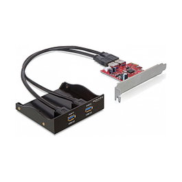 DeLOCK 61775 Panel Frontal 3.5/5.25 con 2 puertos USB 3.2 Gen 1 y tarjeta PCIe