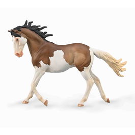 Collecta 88986 Yegua Mustang - Bay Splash Overo - Réplica a Escala de Caballo - Juguete Educativo para +3 Años
