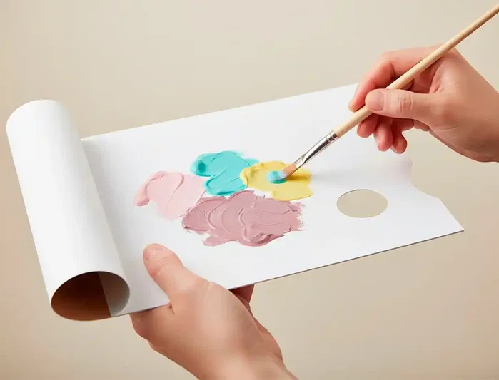 Liderpapel Paleta de papel desechable de 40 hojas con agujero para pulgar Liderpapel Paleta de papel desechable de 40 hojas con agujero para pulgar