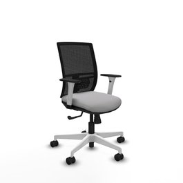 PIQUERAS Y CRESPO Silla de oficina Yunquera con mecanismo Sincro, Gris claro y Negro