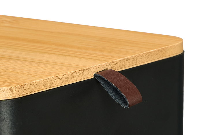 Berilo Organizador Plástico Espejo Bambú Negro 14x14x5.3 cm (Set de 12)