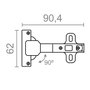Edm Bisagra de cazoleta rinconera con pistón modelo BC13, 35 mm, 2 uds