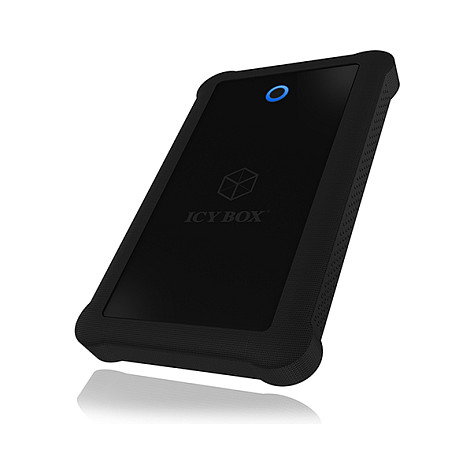 ICY BOX IB-233U3-B Carcasa Externa para Disco Duro SSD 2.5" USB 3.0 Negro con Funda de Silicona