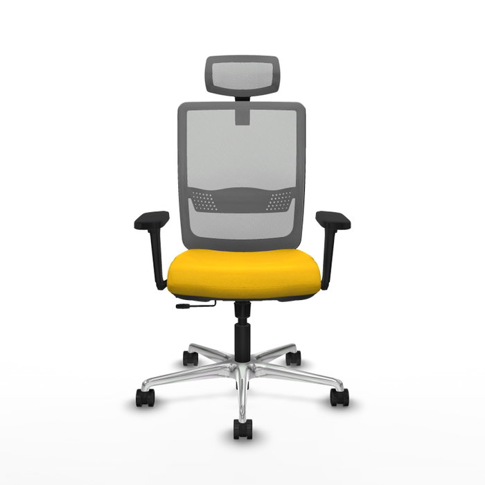 PIQUERAS Y CRESPO Silla de oficina Haches con mecanismo Sincro/Traslack, Amarillo y Gris