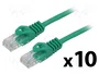 Lanberg Pack de 10 Patchcord Cat.6 UTP 1m verde Fluke Passed