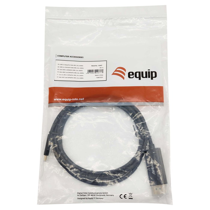 Equip Cable USB-C a DisplayPort 1.2 de 2m 4K/60Hz Gris Equip Cable USB-C a DisplayPort 1.2 de 2m 4K/60Hz Gris
