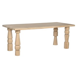 DKD Home Decor Mesa Comedor Natural Mango 90 x 76 x 200 cm