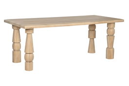 DKD Home Decor Mesa Comedor Natural Mango 90 x 76 x 200 cm