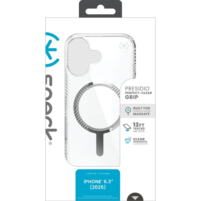 Speck Presidio Perfect Clear Grip Case MagSafe para iPhone 17