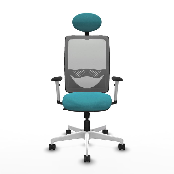PIQUERAS Y CRESPO Silla de oficina Zulema Turquesa y Gris con Mecanismo Sincro PIQUERAS Y CRESPO Silla de oficina Zulema Turquesa y Gris con Mecanismo Sincro