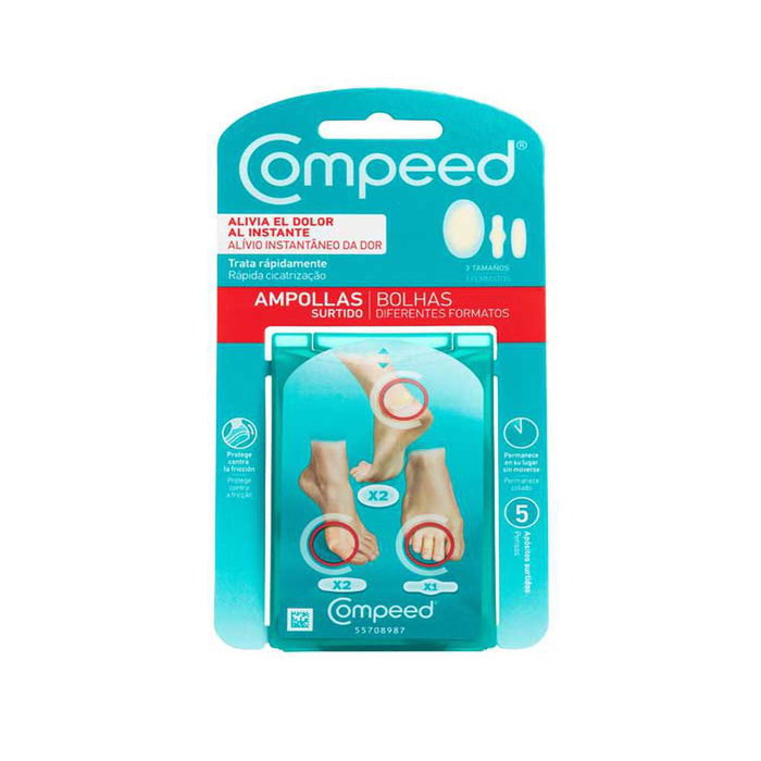 Compeed Apósitos para Ampollas Surtido 3 Tamaños, 5 unidades