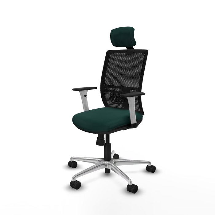 PIQUERAS Y CRESPO Silla de oficina Yunquera con mecanismo Sincro, Verde botella y Negro
