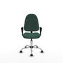 Silla de oficina Algarra con mecanismo Contacto permanente básico tapizada con Tela color Verde botella. Equipada con Base cromada, Brazos fijos y Ruedas autofrenantes