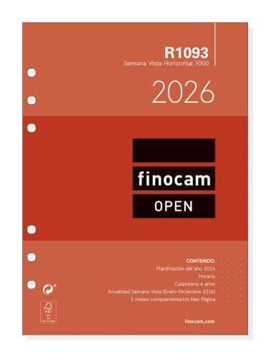 Finocam Calendario 2026 Pared Escritura Grafik A3 297x420mm Ref. 787240126