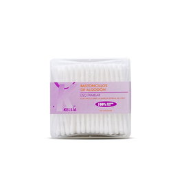 Kelsia Caja Bastoncillos de Algodón para Higiene del Oído y Limpieza Superficial 208 Unidades
