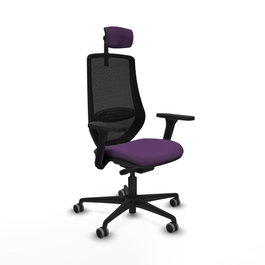 PIQUERAS Y CRESPO Silla de oficina Mardos con mecanismo Sincro/Traslack, Morado y Negro