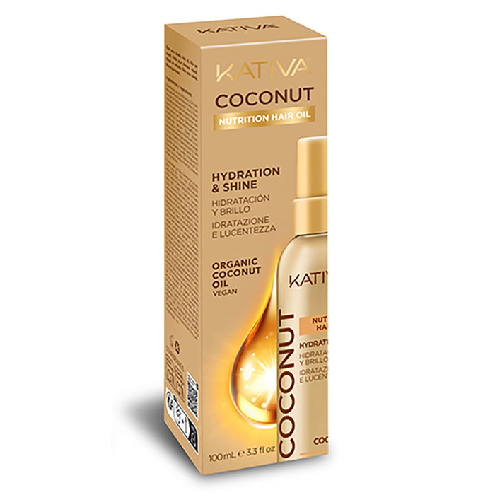 Kativa Coconut Nutrition Hair Oil Aceite Capilar Nutritivo con Aceite de Coco Orgánico y Argán 100 ml