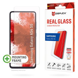 Displex Protector de Pantalla Panzerglas 2D Clear 10H para Samsung Galaxy A54 5G, Cristal Templado Kratzer-resistente, Aplicación en Seco, Incluye Kit de Montaje Ecológico