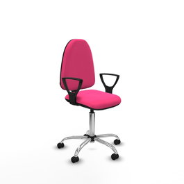 PIQUERAS Y CRESPO Silla de oficina Aýna Rosa con Base Cromada