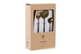 DKD Home Decor Set de Cubertería Topos Negro y Dorado de 16 Piezas