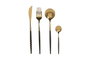DKD Home Decor Set de Cubertería Topos Negro y Dorado de 16 Piezas