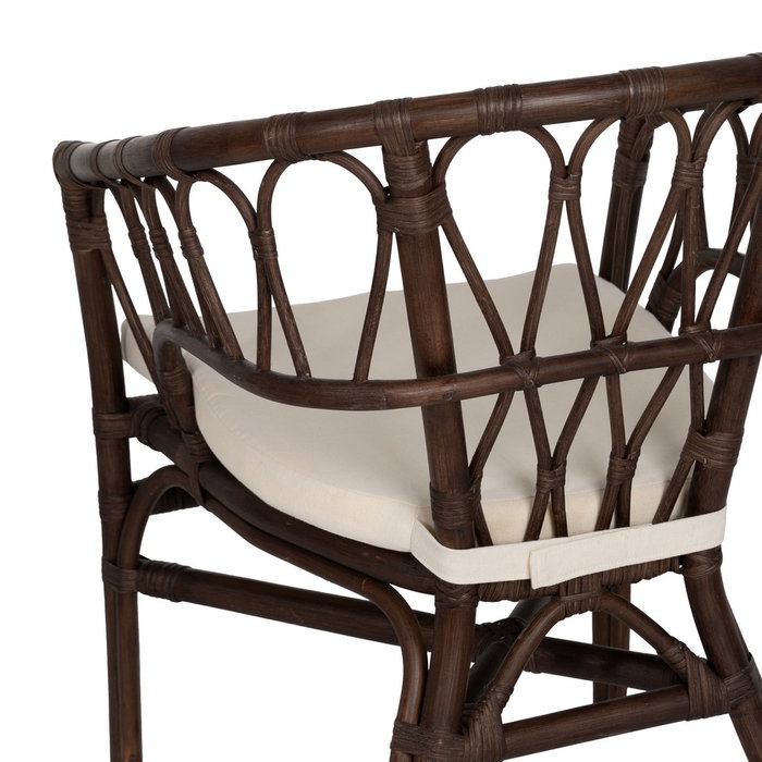 Silla Marrón Ratán Salón 58 X 59 X 78 cm