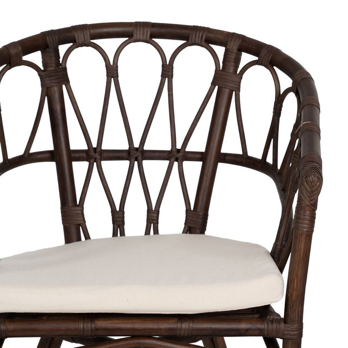 Silla Marrón Ratán Salón 58 X 59 X 78 cm
