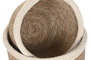 DKD Home Decor Set de 4 Cestas de Fibra y Algodón Crema y Natural