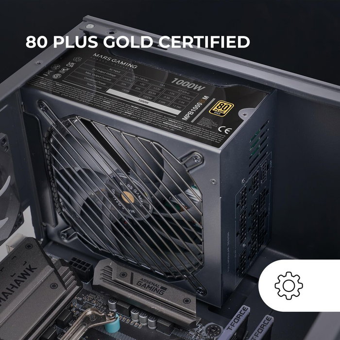 Mars Gaming MPB1000SIM 1000W 80 Plus Gold Modular ATX 3.1/PCIe 5.1