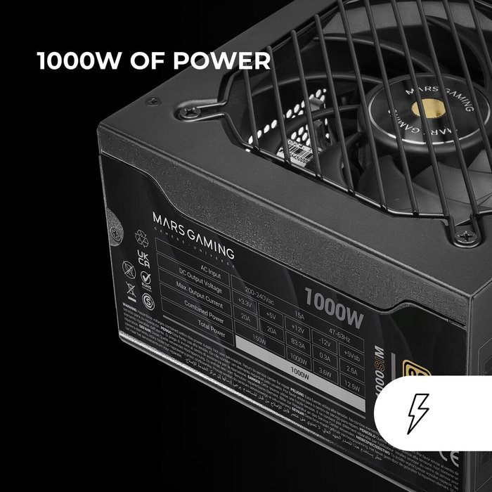 Mars Gaming MPB1000SIM 1000W 80 Plus Gold Modular ATX 3.1/PCIe 5.1