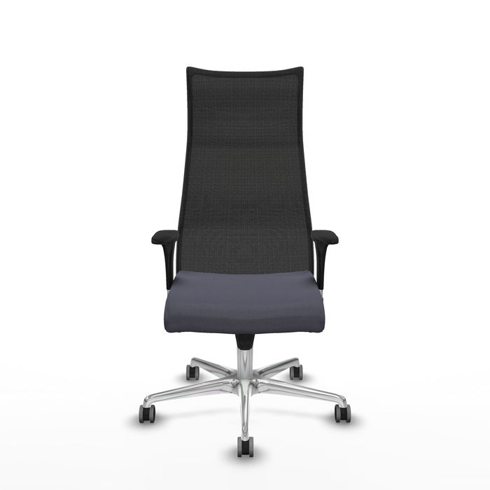 Sillón Albacete con mecanismo Sincro tapizada con Tela color Gris oscuro y malla color Negro. Equipado con Base aluminio, Brazos 1D y Ruedas 65 mm parqué Sillón Albacete con mecanismo Sincro tapizada con Tela color Gris oscuro y malla color Negro. Equipado con Base aluminio, Brazos 1D y Ruedas 65 mm parqué