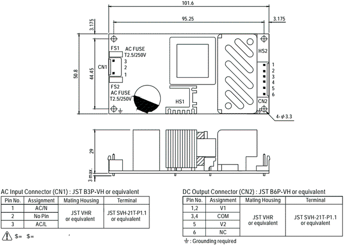 MEAN WELL RPD-60B Alimentador de impulso abierto 53,5W
