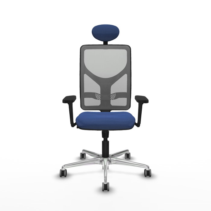 PIQUERAS Y CRESPO Silla de oficina Motilla con mecanismo Sincro, Azul marino y Gris